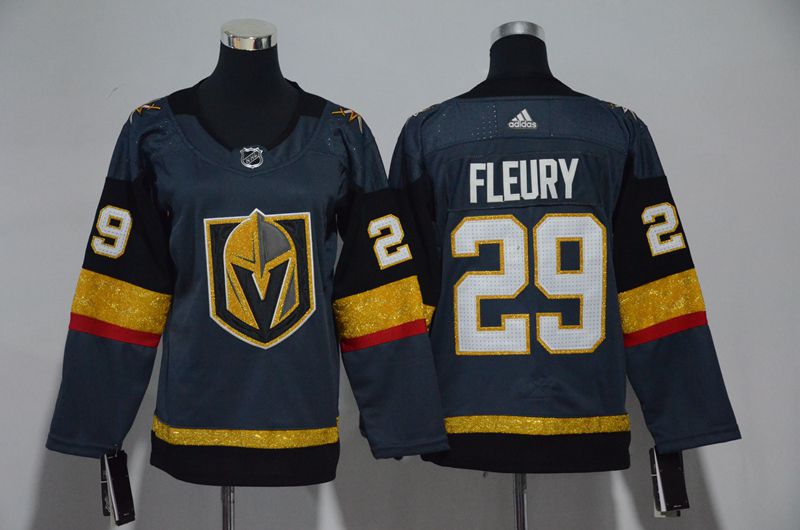 Men Vegas Golden Knights 29 Fleury Fanatics Branded Breakaway Home Gray Adidas NHL Jersey